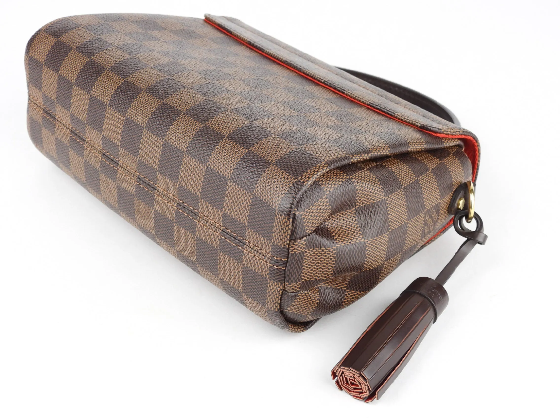 Louis Vuitton Croisette Damier Ebene Coated Canvas Two Way Top Handle Shoulder Bag