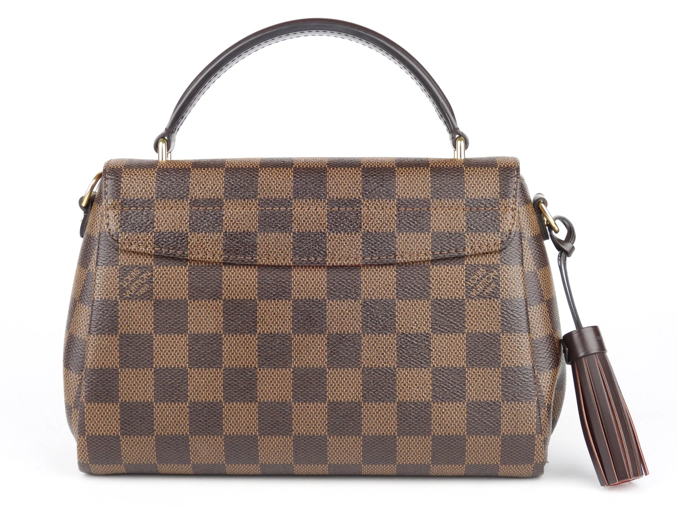 Louis Vuitton Croisette Damier Ebene Coated Canvas Two Way Top Handle Shoulder Bag