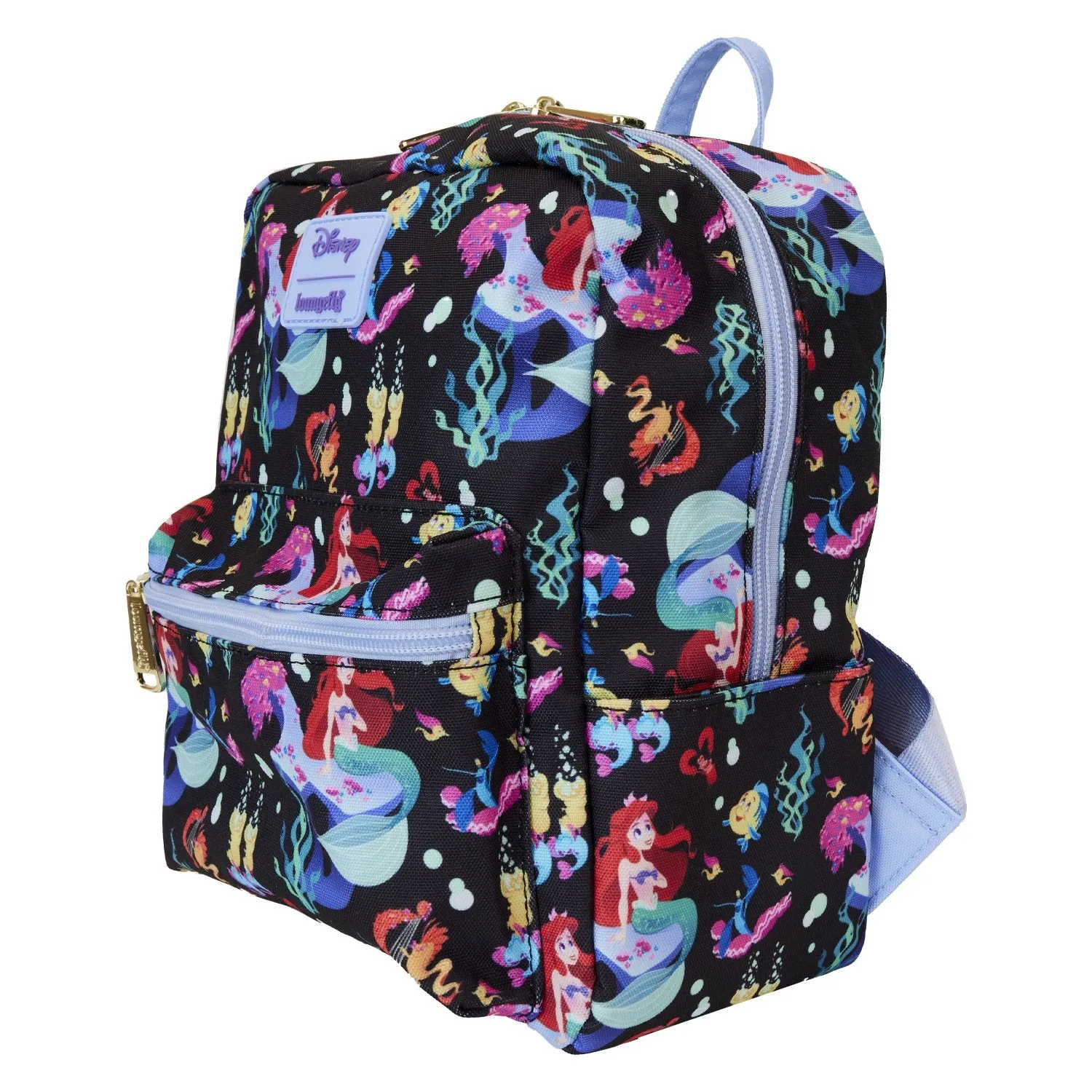 Loungefly Disney The Little Mermaid 35th Anniversary Life is the Bubbles Allover Print Nylon Mini Backpack