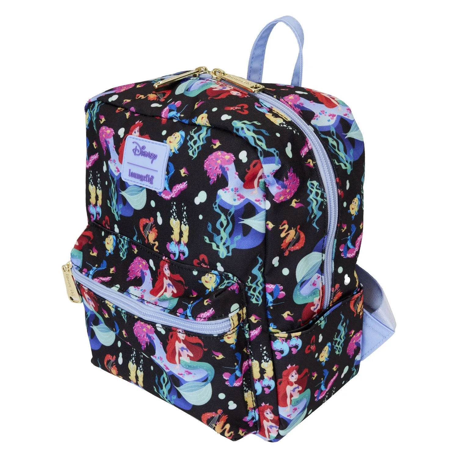 Loungefly Disney The Little Mermaid 35th Anniversary Life is the Bubbles Allover Print Nylon Mini Backpack