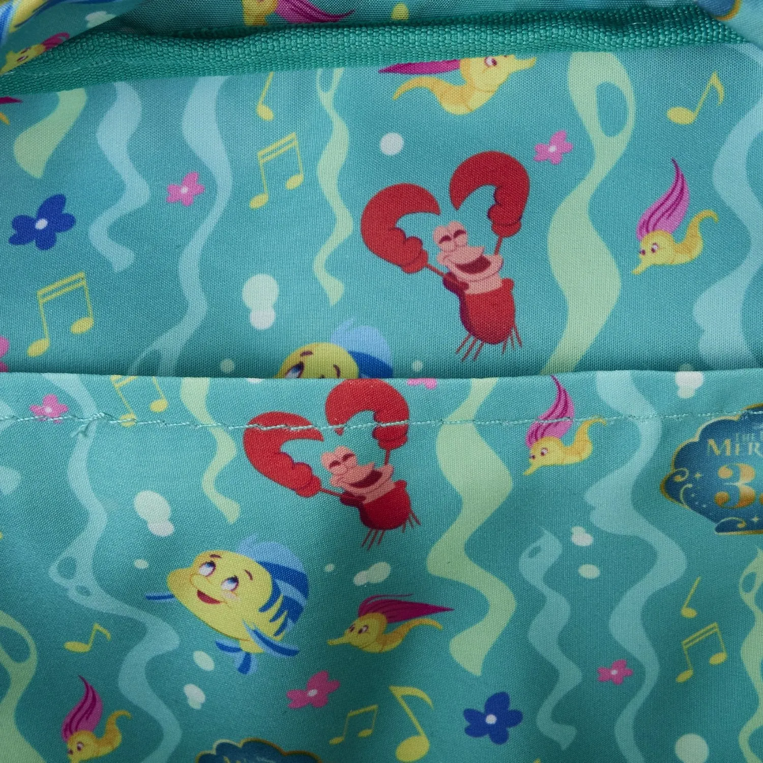 Loungefly Disney The Little Mermaid 35th Anniversary Life is the Bubbles Allover Print Nylon Mini Backpack