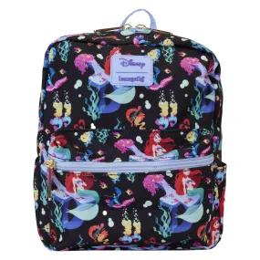 Loungefly Disney The Little Mermaid 35th Anniversary Life is the Bubbles Allover Print Nylon Mini Backpack