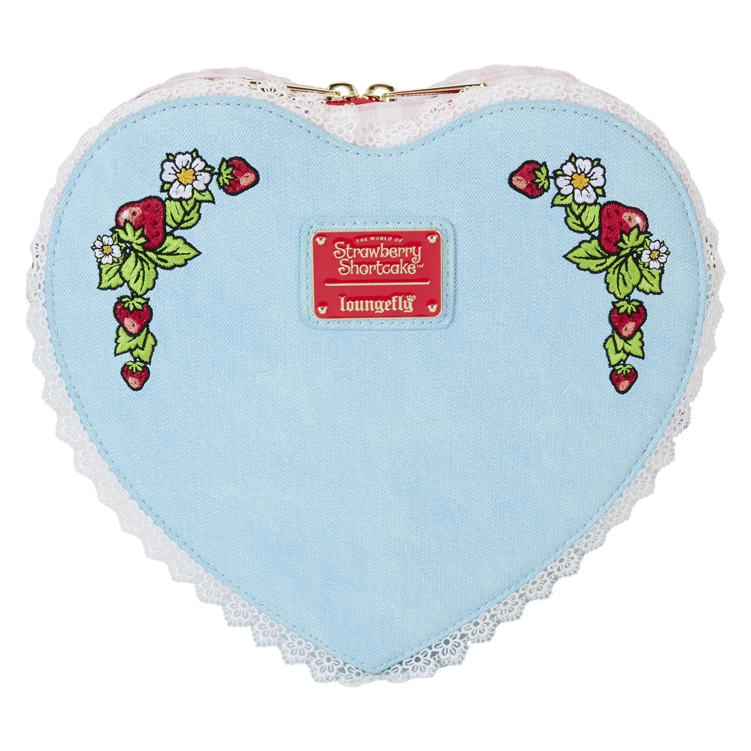 Loungefly Strawberry Shortcake Denim Heart Crossbody