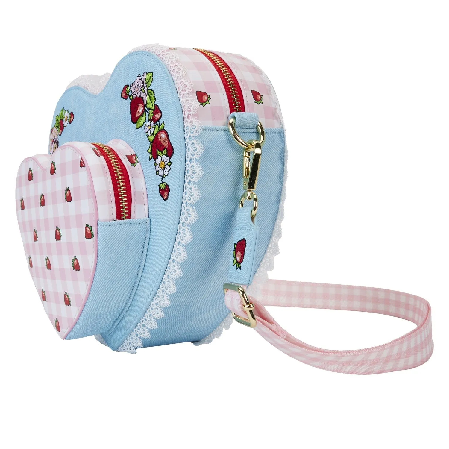 Loungefly Strawberry Shortcake Denim Heart Crossbody