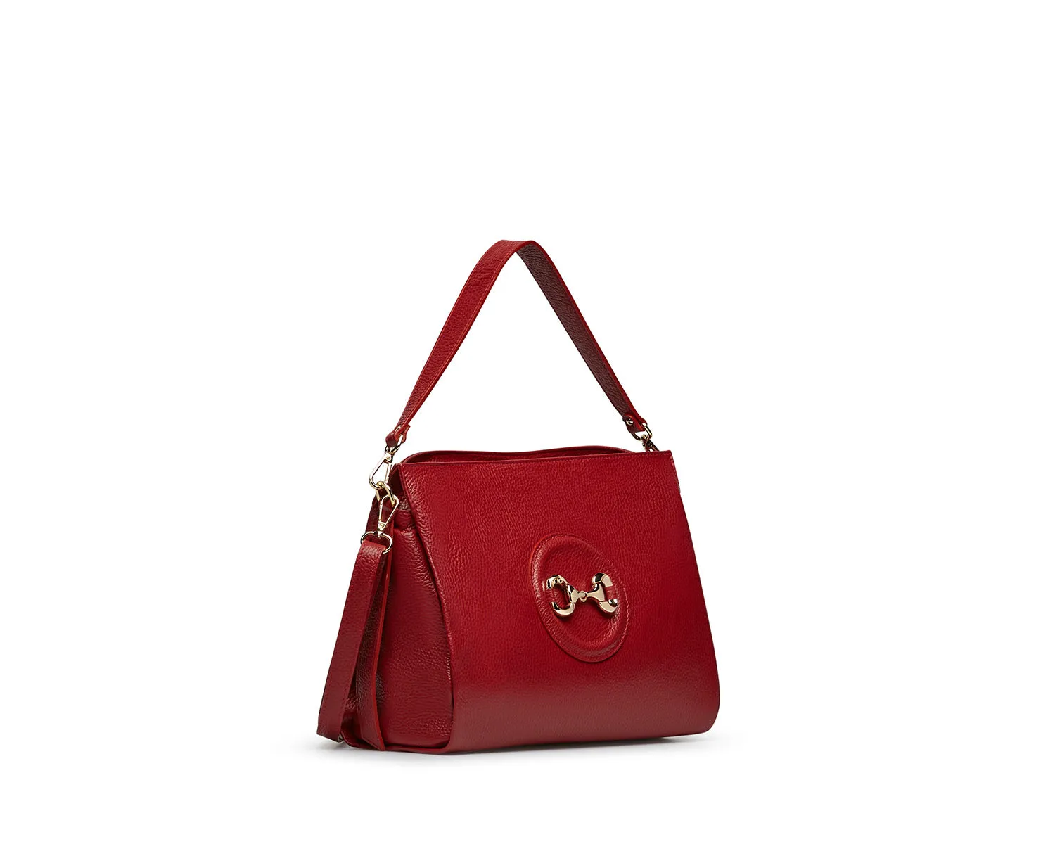 Marco Moreo Elegant Red Leather Shoulder Bag