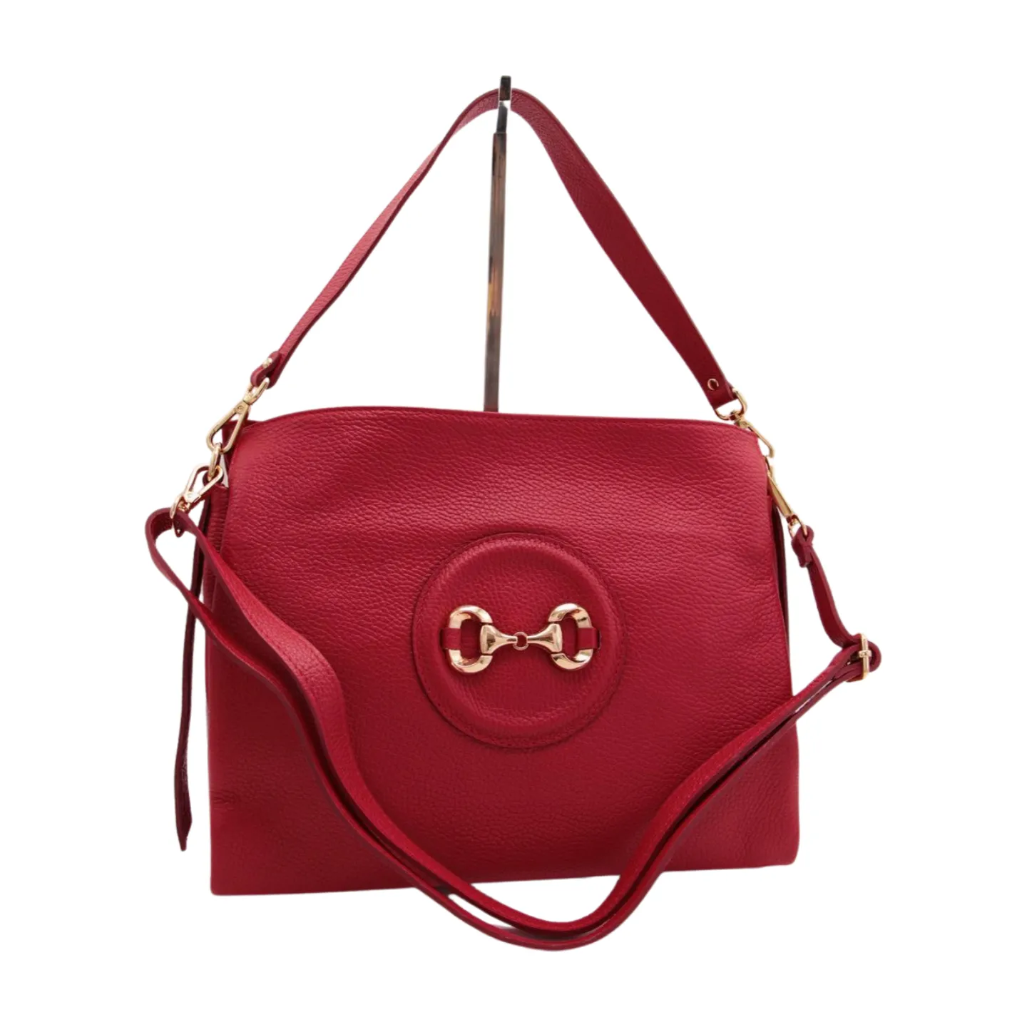 Marco Moreo Elegant Red Leather Shoulder Bag