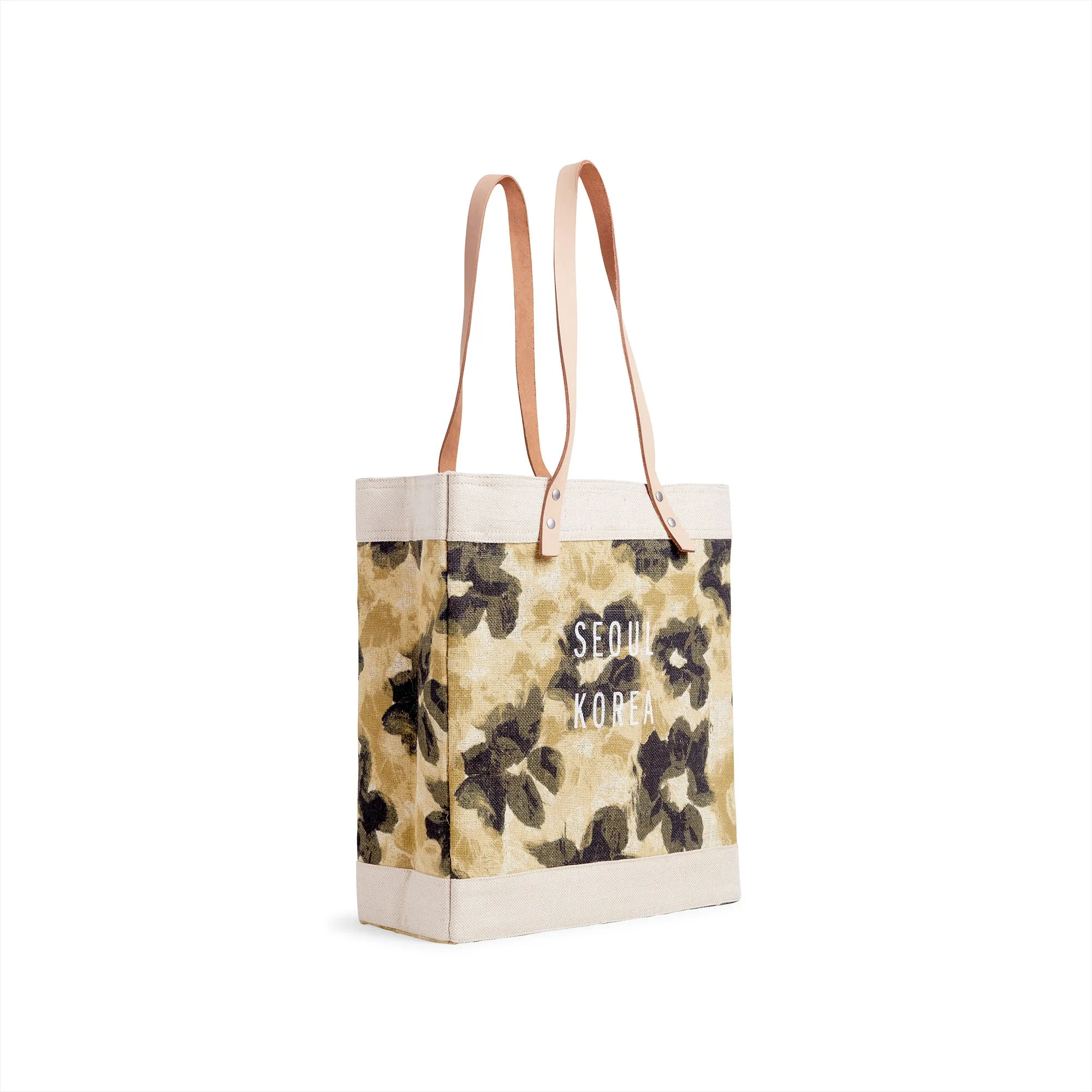 Market Tote in Khaki Bloom by Liesel Plambeck