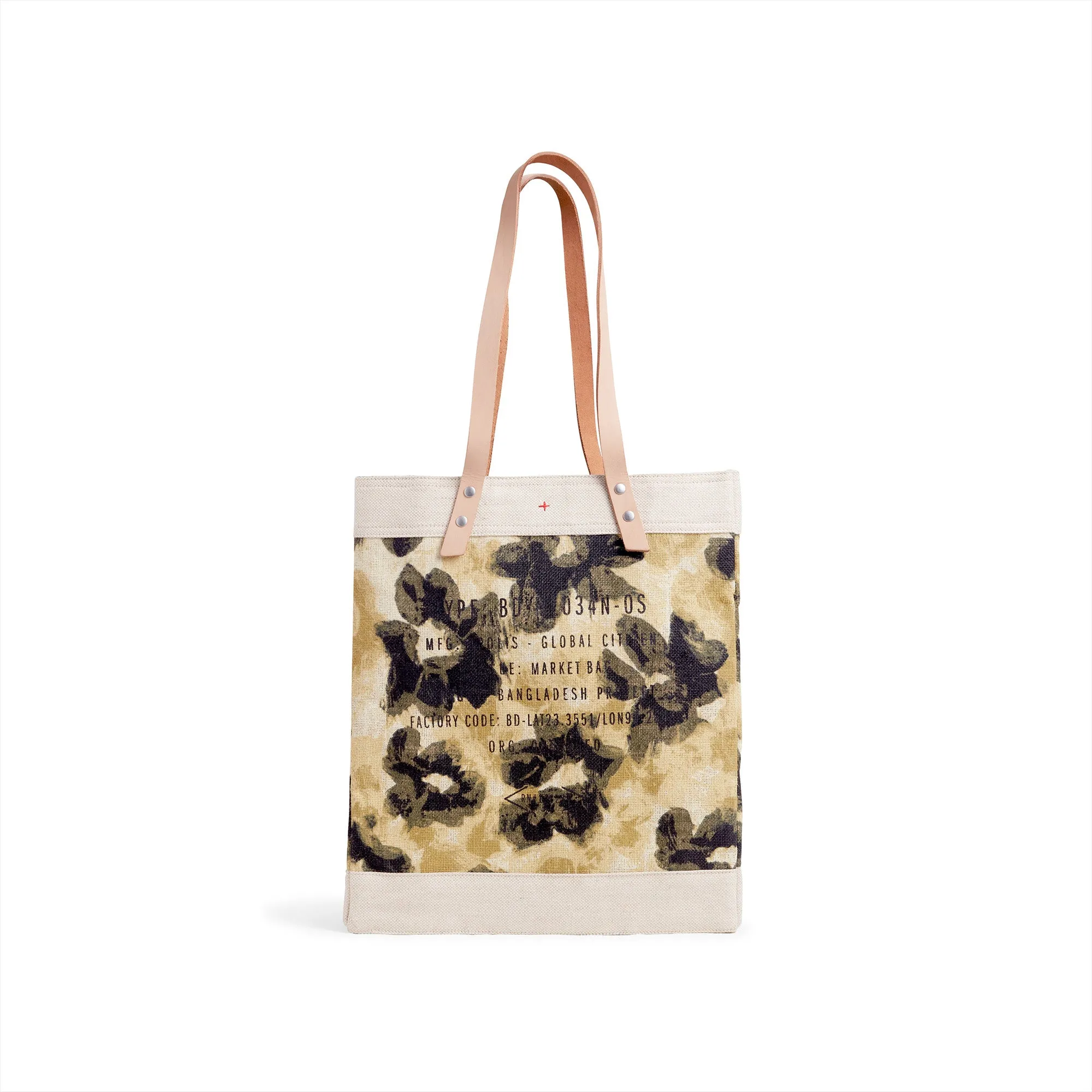 Market Tote in Khaki Bloom by Liesel Plambeck