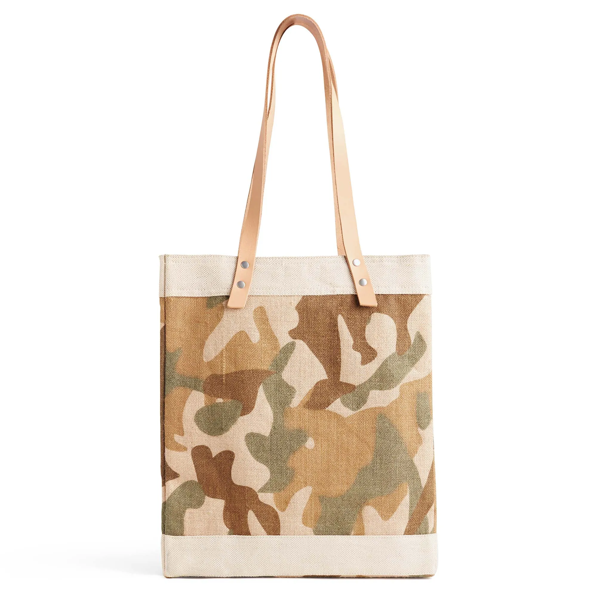 Market Tote in Safari with Large Monogram