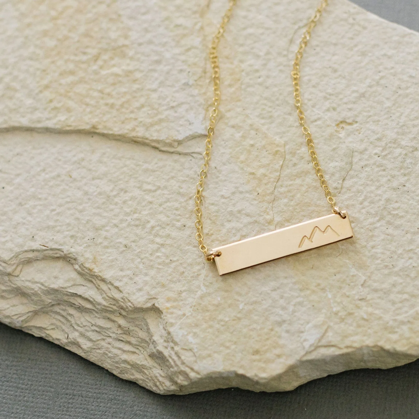 Mountain Bar Necklace | 1.25 horizontal bar | Final Sale