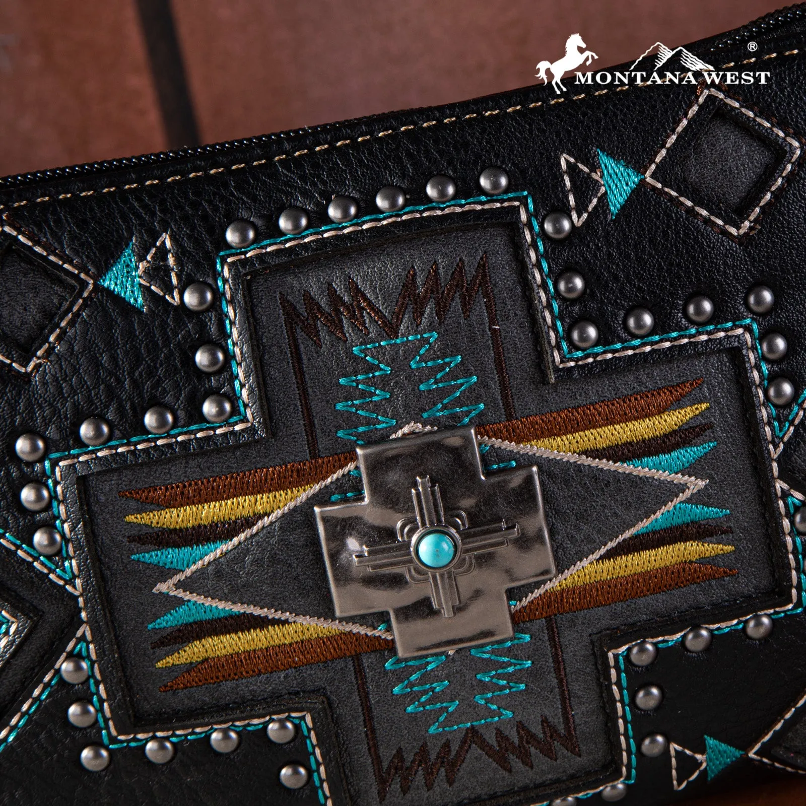 MW1261-181 Montana West Concho Collection Crossbody/Wristlet