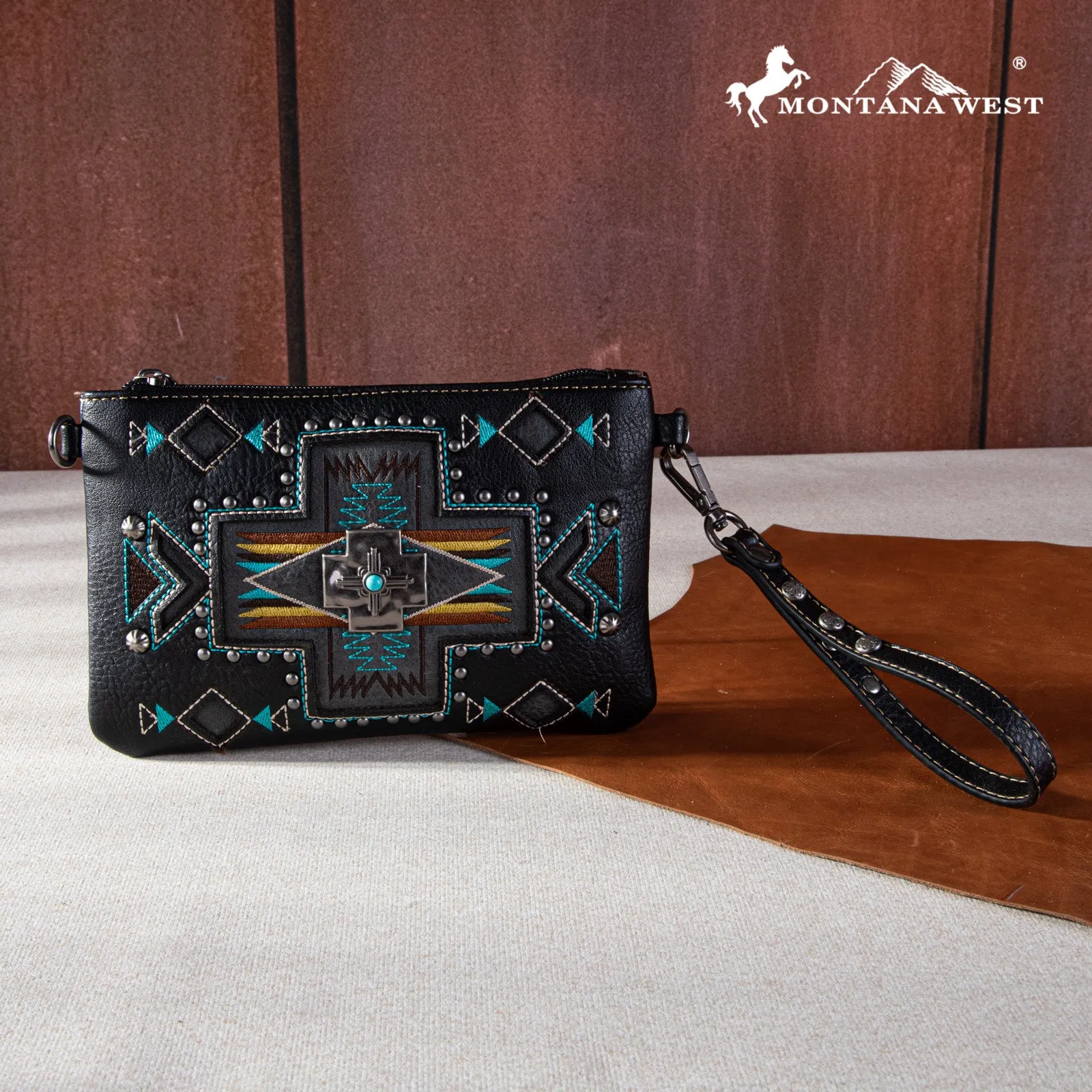 MW1261-181 Montana West Concho Collection Crossbody/Wristlet