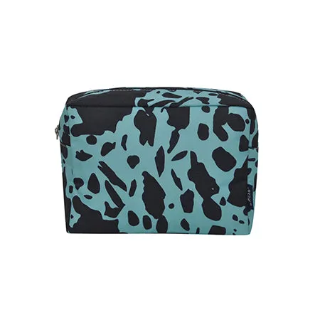 Neon Cow Turquoise NGIL Large Cosmetic Travel Pouch