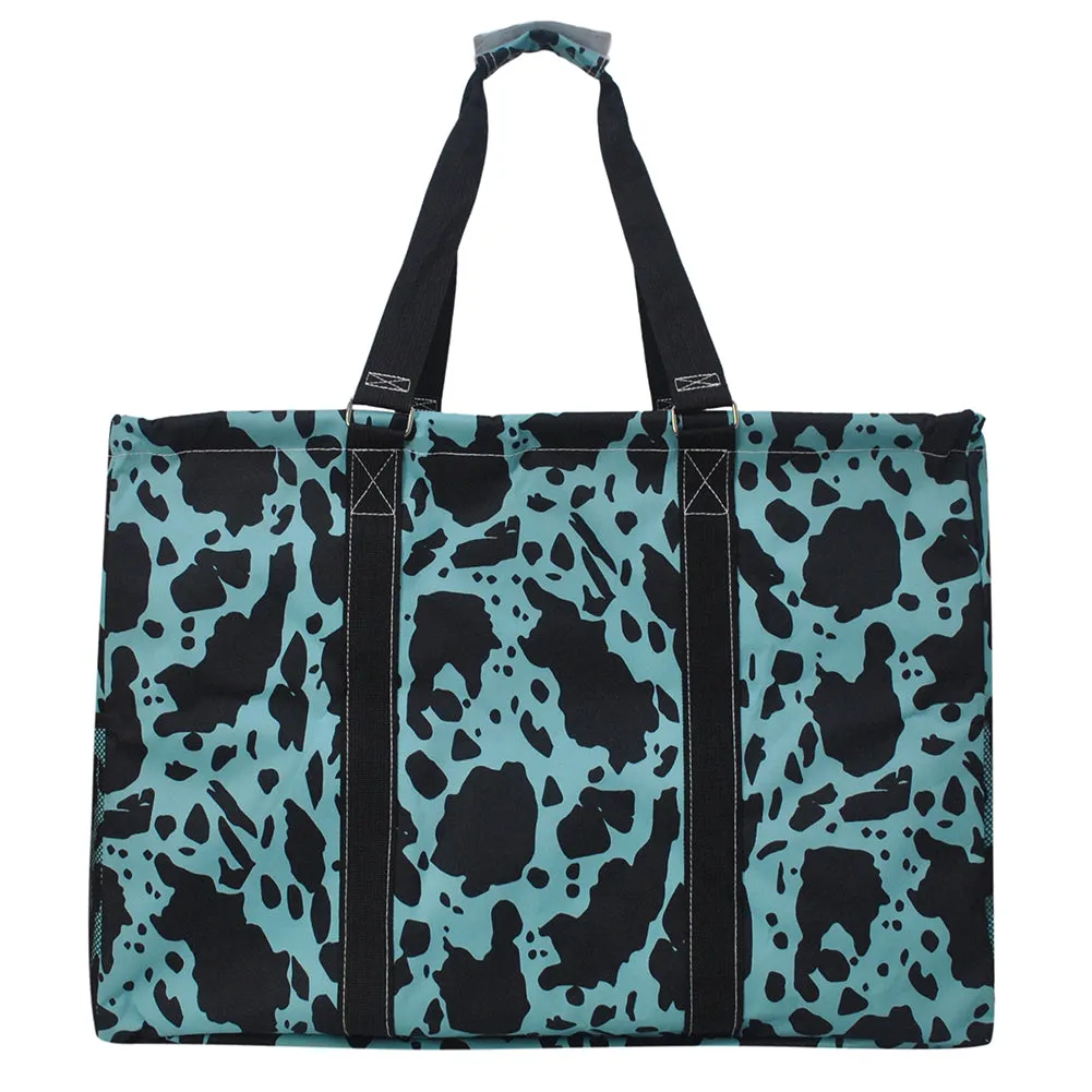 Neon Cow Turquoise NGIL Mega Shopping Utility Tote Bag