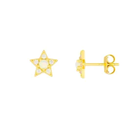 Opal Star Studs - Gold