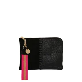 PAIGE CLUTCH  - BLACK AND BLACK