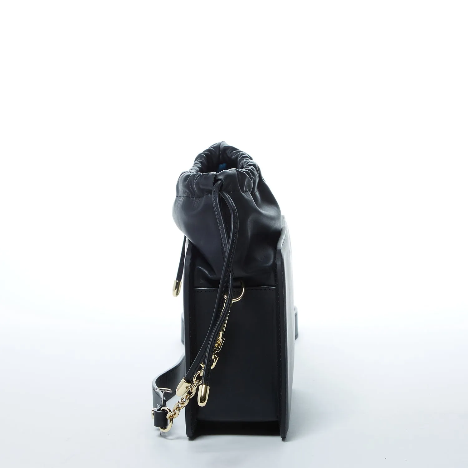 Patricia Black Leather Purse Drawstring