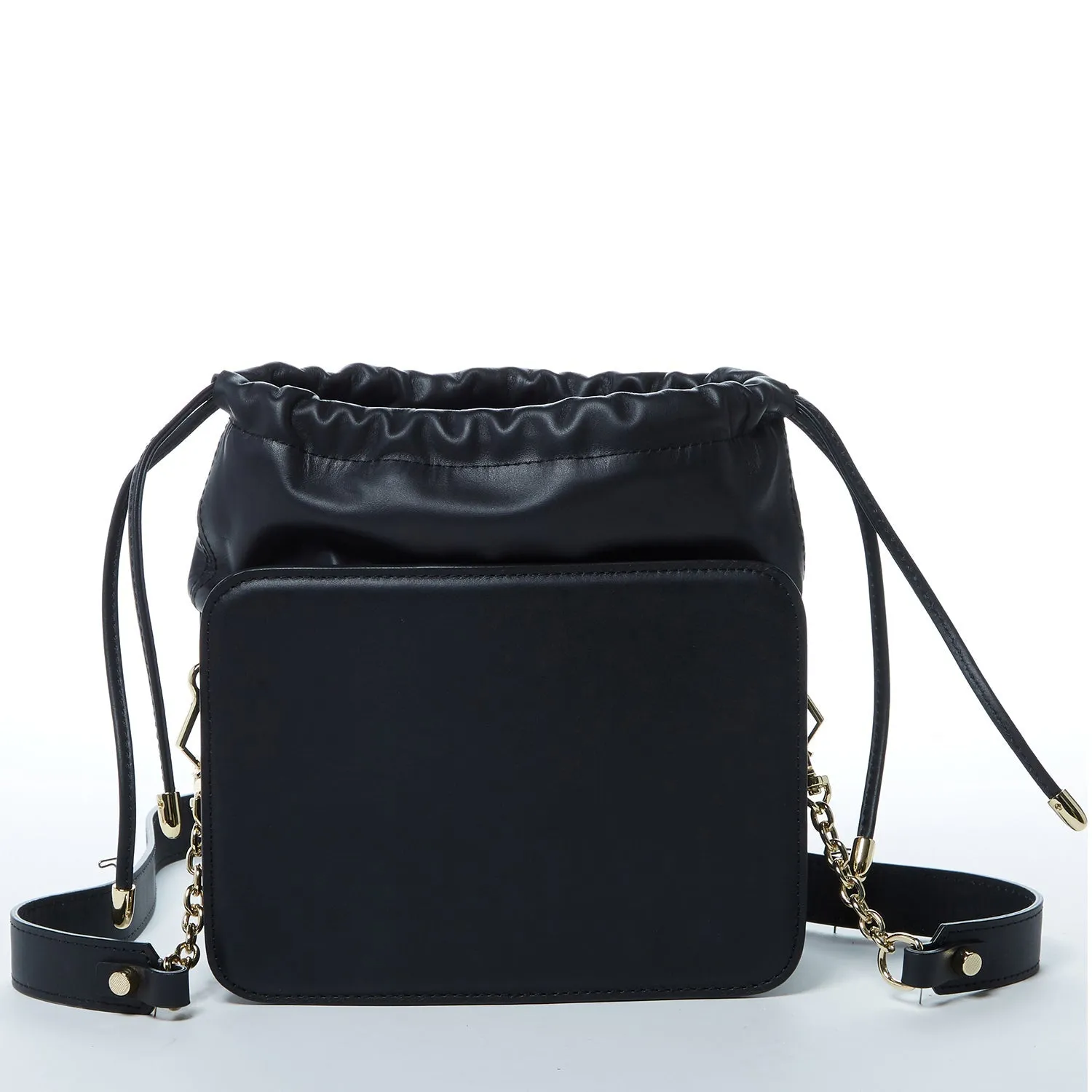 Patricia Black Leather Purse Drawstring