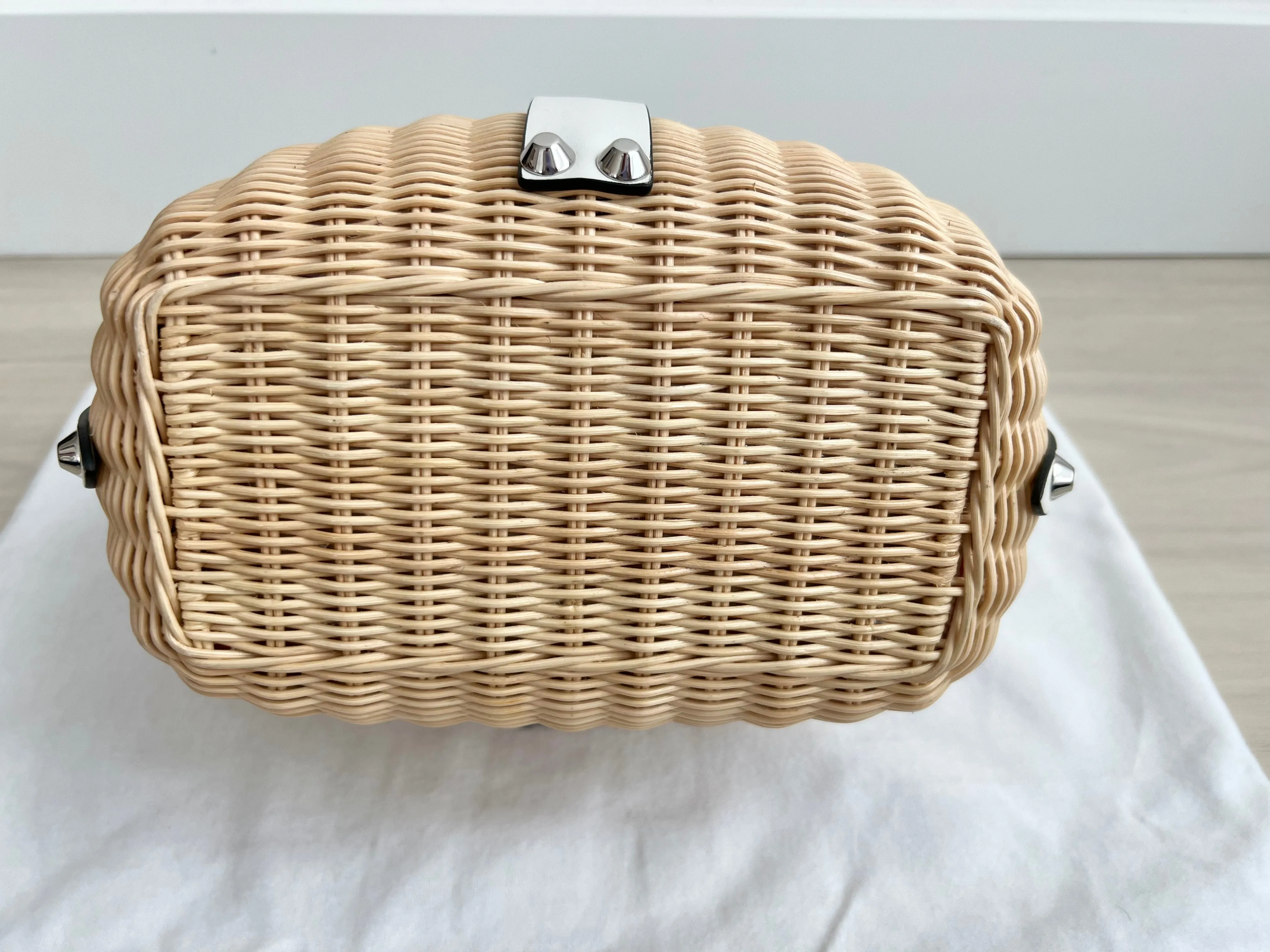 Prada Wicker Basket Tote Bag