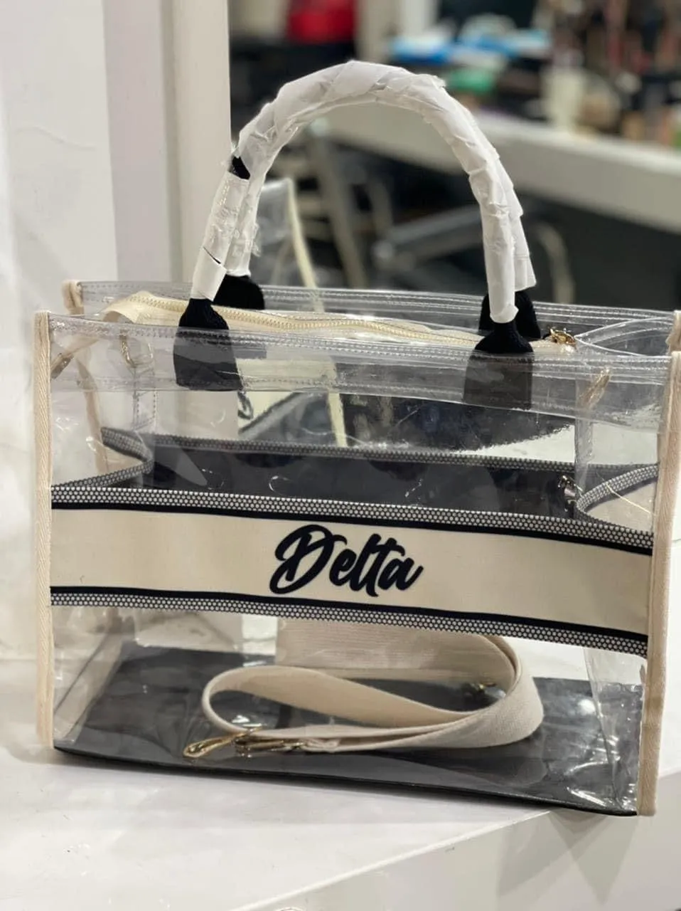 PVC Stripe Tote Bag