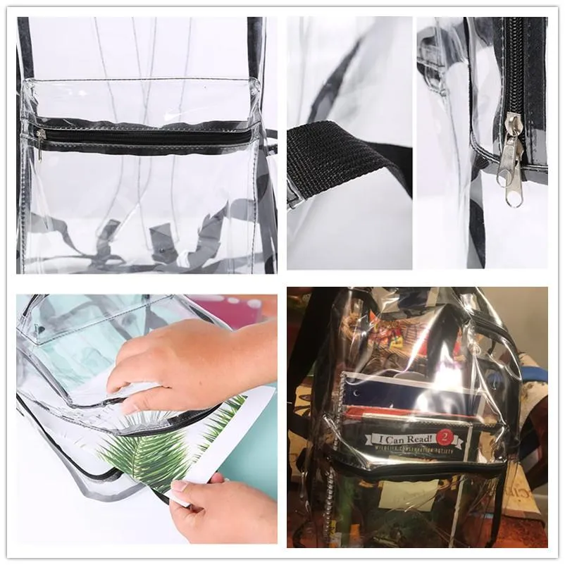 PVC Transparent School Backpack for Teenagers