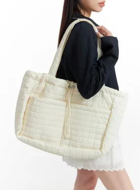 Quilted String Tote Bag IF423