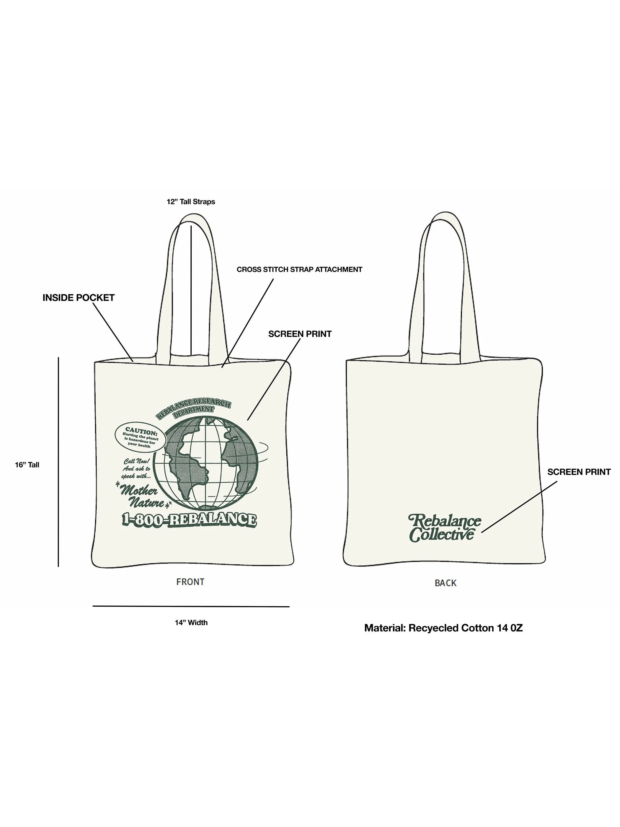 Recycled Rebalance Tote Bag