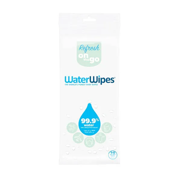 Refresh On The Go Water Wipes 28s