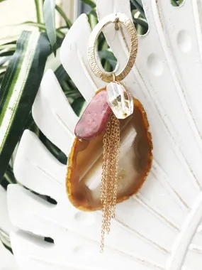 rhodonite and amber agate eye catcher