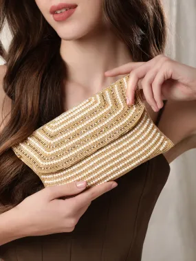 Rubans Clutch Embellished with Pearls and Stones