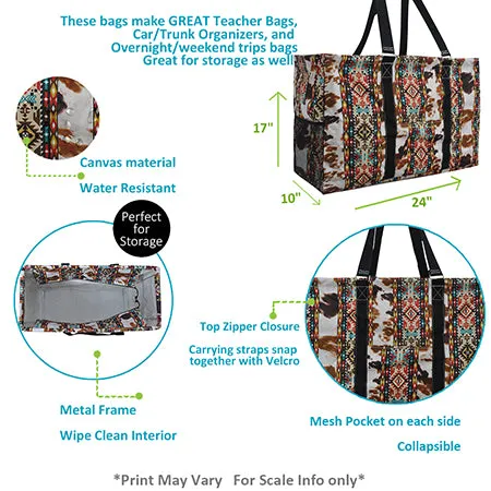 SALE! Tribal Cow Print NGIL Mega Shopping Utility Tote Bag