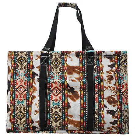 SALE! Tribal Cow Print NGIL Mega Shopping Utility Tote Bag