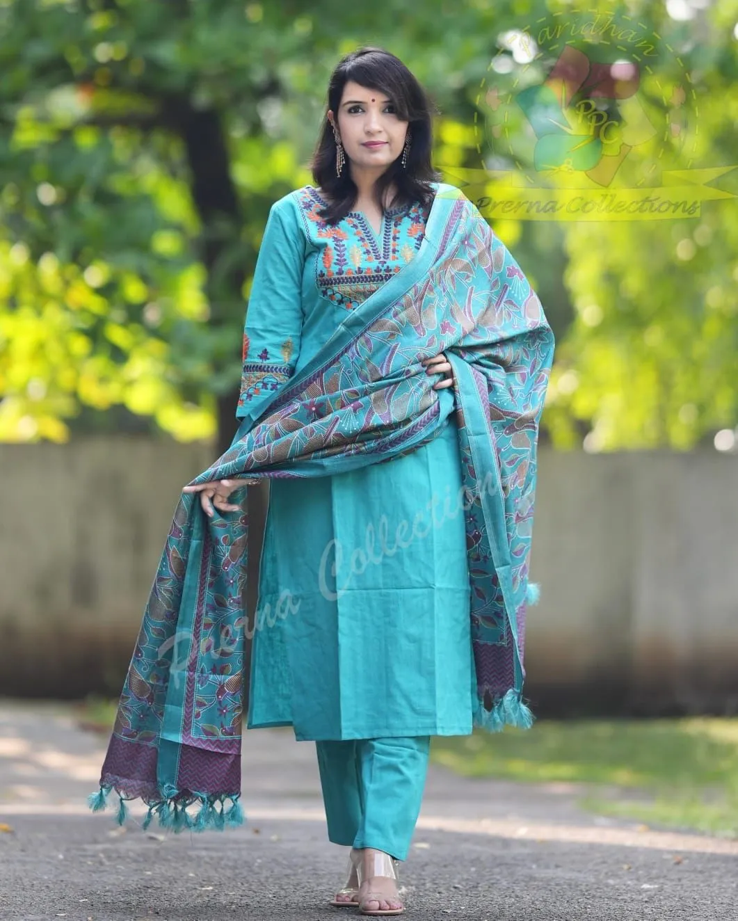 Sky Blue Ethnic  Embroidered Salwar Suit