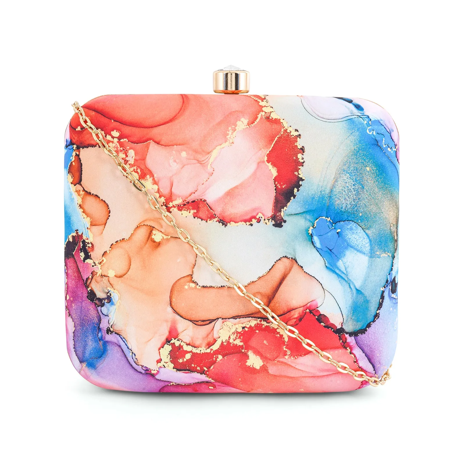 Starlet Charm Multicolour Printed Clutch