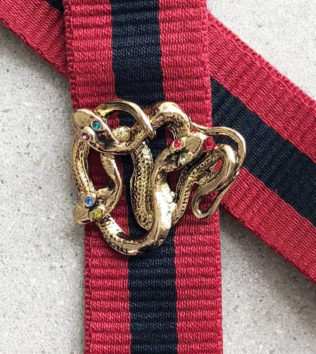 Strap 40 Snake Gold, Red/Blue