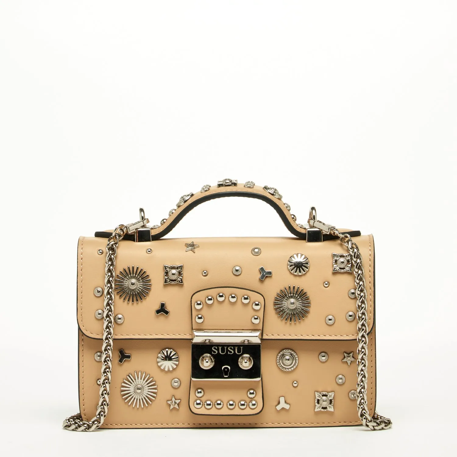 The Hollywood Small Leather Bag Beige