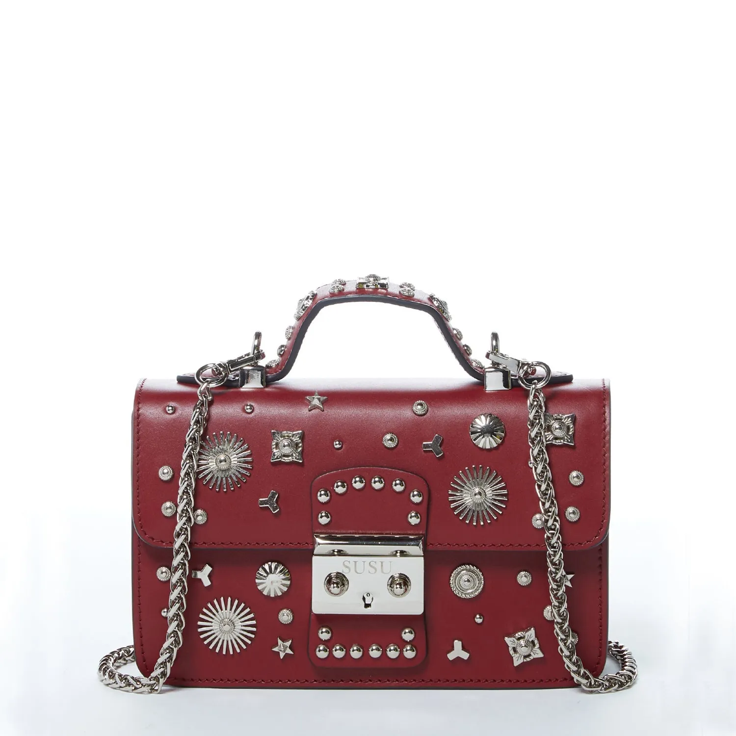 The Hollywood Small Leather Bag Burgundy