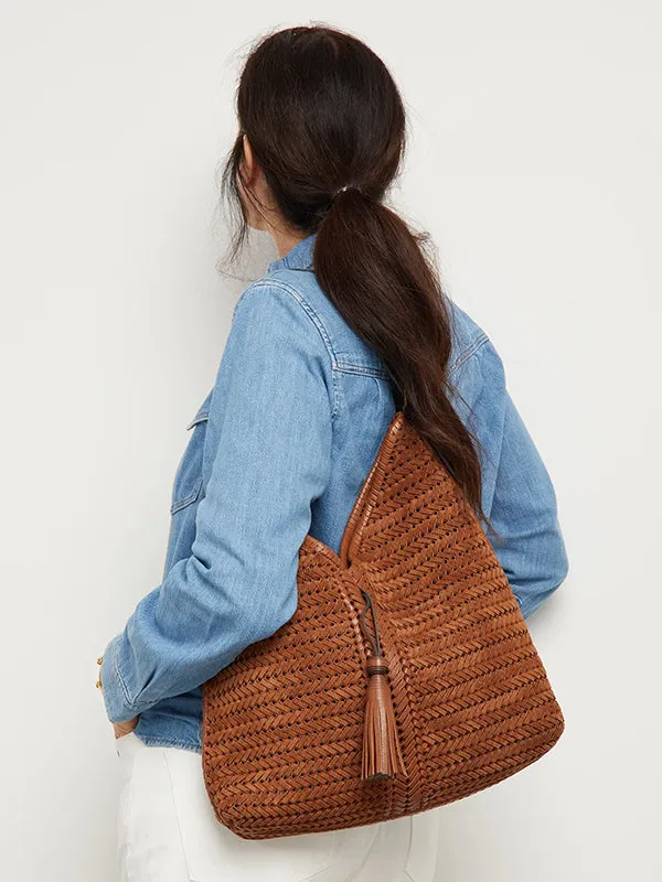 The Neeson Tassel Hobo in Cedar Suede