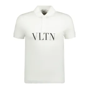 VALENTINO  VLTN CHEST LOGO POLO-SHIRT WHITE