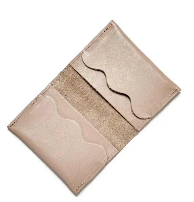 Wave Leather Card Holder - Olive